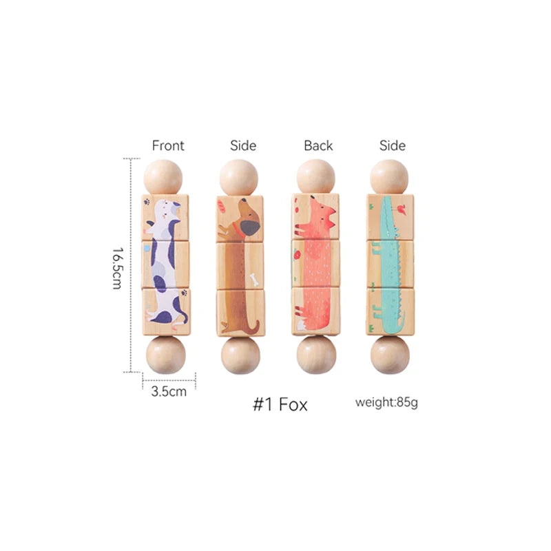 "JOUET" Jouet pour bébé hochet en bois anneaux de dentition en Silicone pour bébé 0 à 12 mois