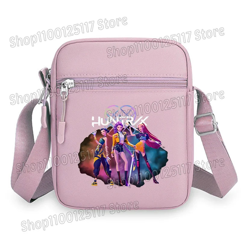 Demon Hunters Kpop Crossbody Bag Women Shoulder Bags Girls Square Bag Mobile Phone Storage Bags Outdoor Anime Printed Handbag