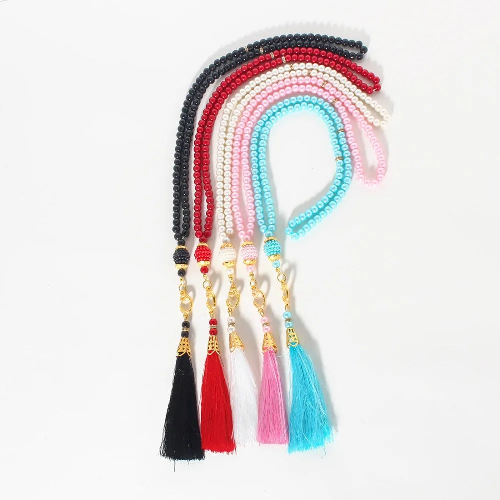 "SPECIAL RAMADAN" Beaded prayer bracelet with tassel pendant, prayer jewelry for Ramadan. Prayer Beads Beaded Bracelet with Tassel Pendant for Prayer Ornament Ramadan Jewelry Gift for Family Friends - 1 Piece