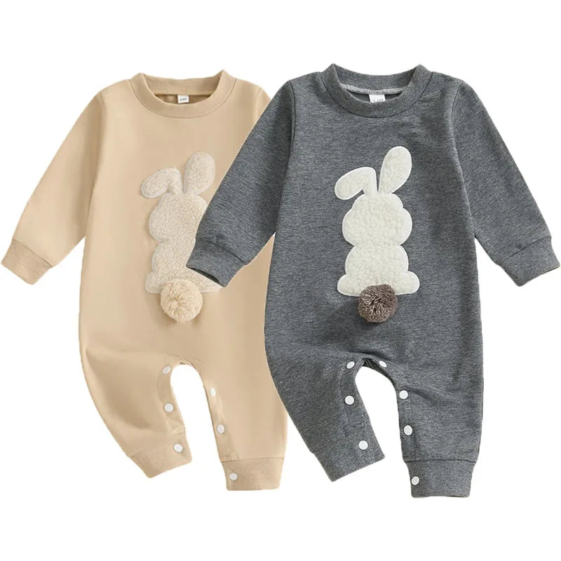 "COMBINAISON" Combinaisons pour bébés, peluche brodé, manches longues, en coton