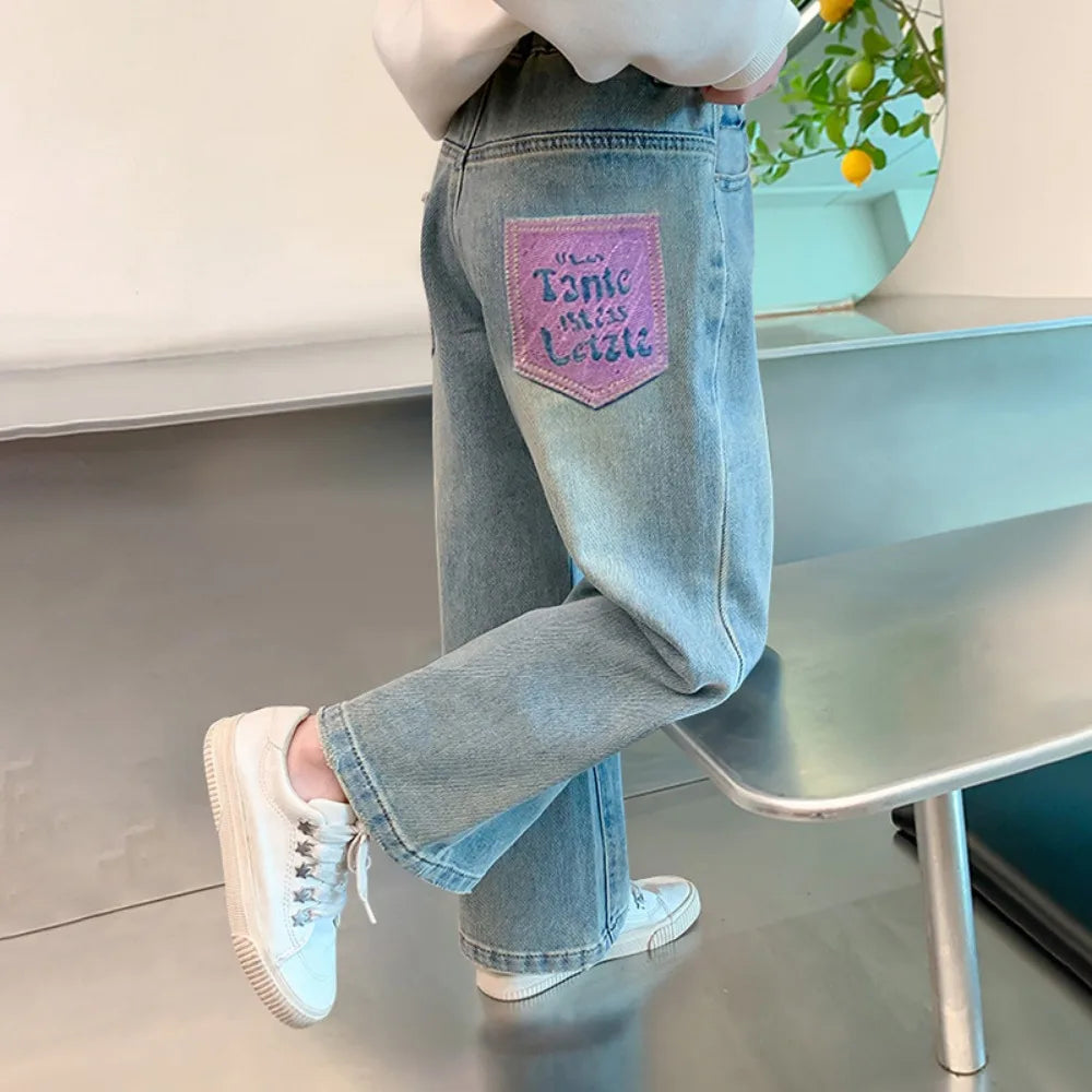 "VETEMENTS" Pantalons enfants, jean mode décontracté, Streetwear printemps, pantalons  filles
