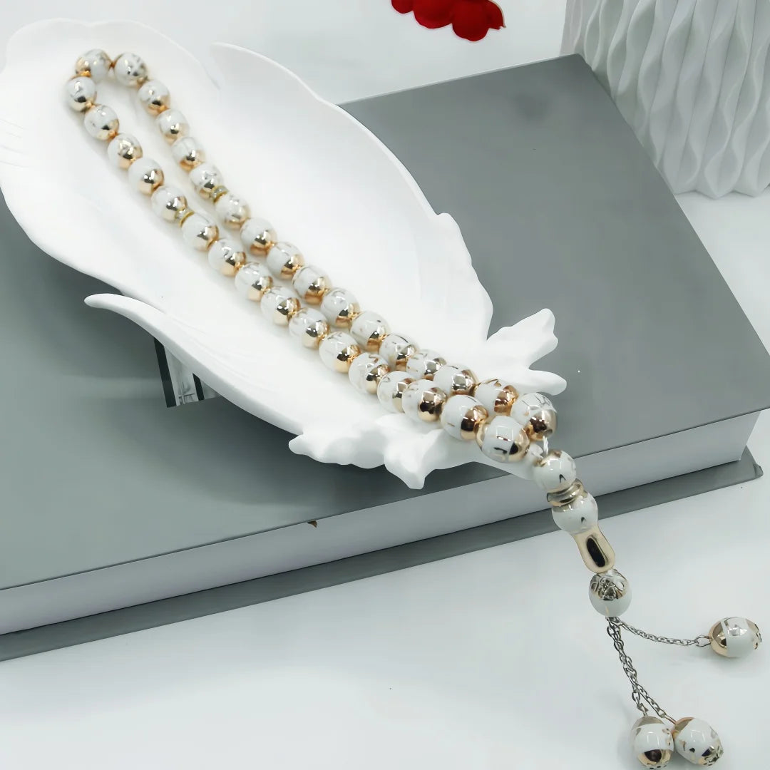 "SPECIAL RAMADAN" 12mm 33 perles perles de prière musulmanes unisexe perles de prière musulmanes mots chapelet fournitures de culte accessoire chapelet religieux décor