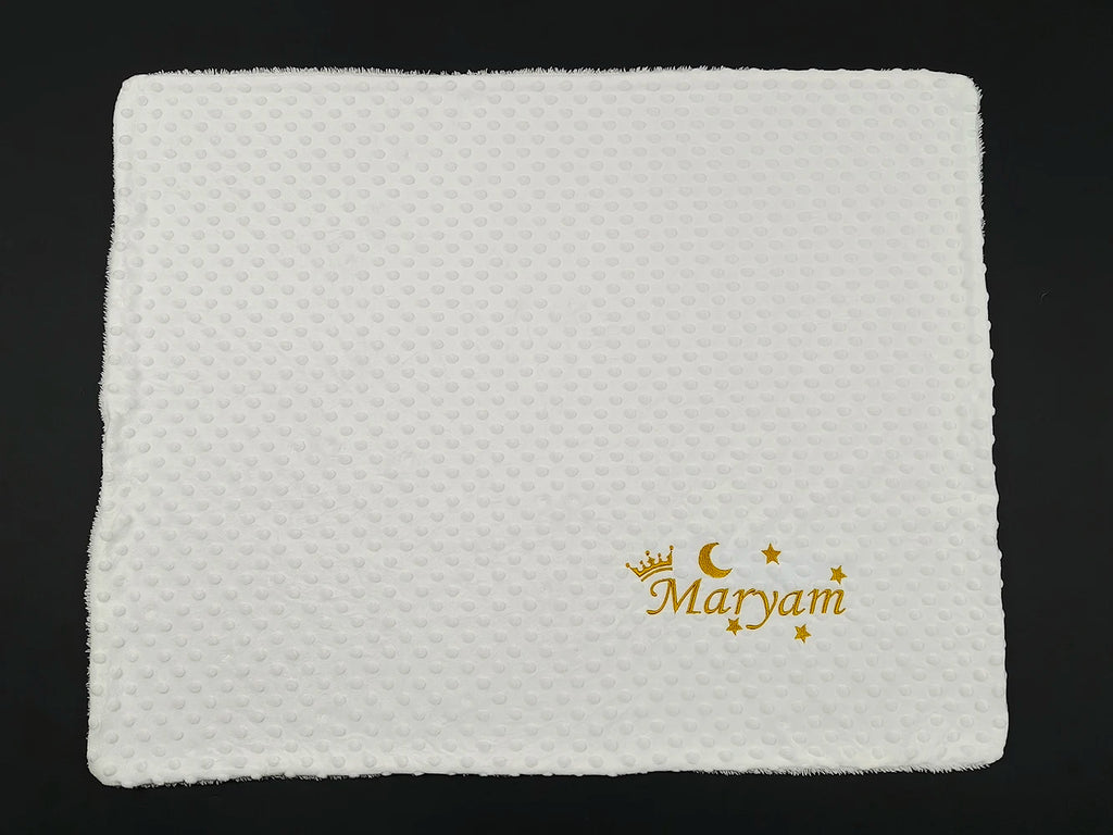 "SPECIAL RAMADAN" Couverture de bébé personnalisée avec nom pour nouveau-nés garçons et filles, couverture de poussette de berceau en polaire Minky personnalisée, cadeau
