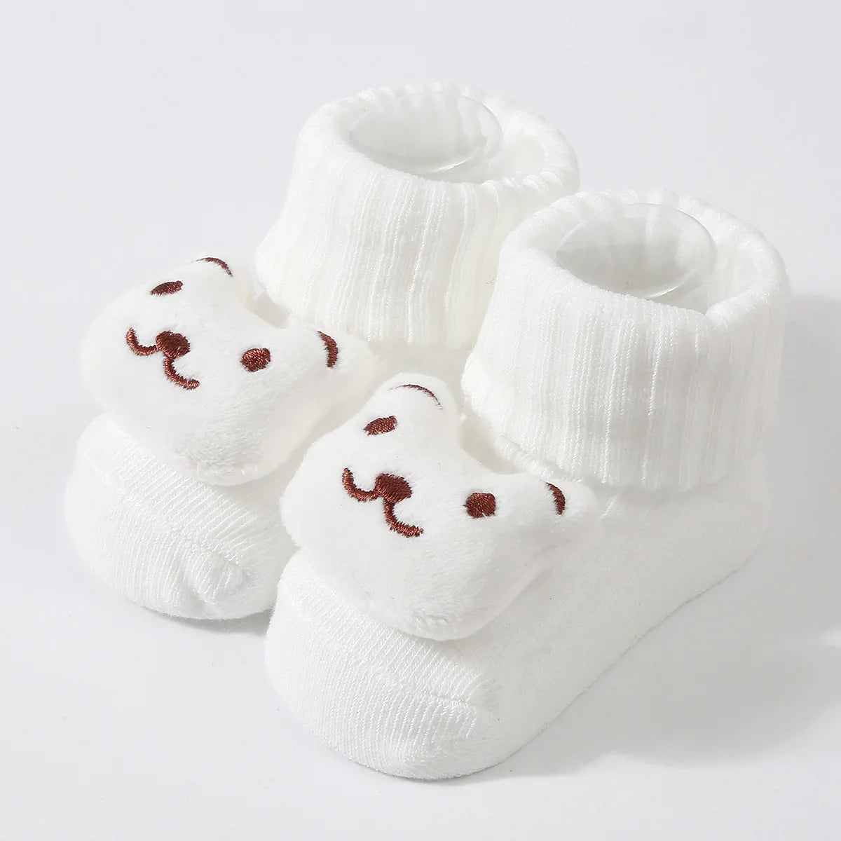 Cute Newborn 3D Cartoon Doll Socks Spring New Baby Soft Prewalker Knitted Sock For Girls Boys Infant Knitting Hairband Socks