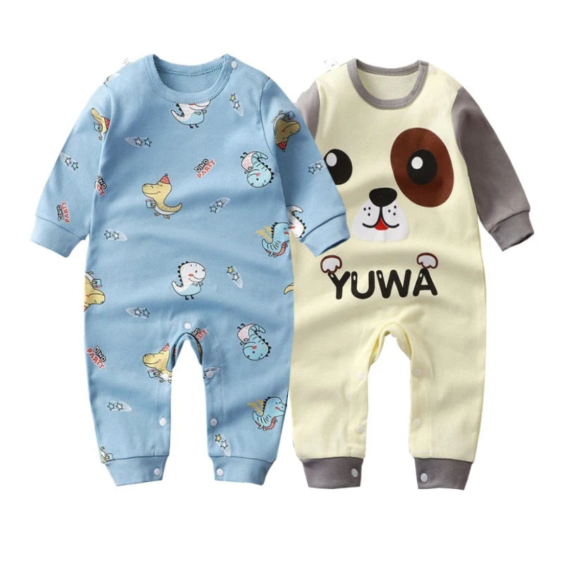 Newborn Baby Romper Girls Boys Cute Cartoon Animal Clothes Kids Spring Autumn Rompers Jumpsuit Outfits Costumes 3-24 Months New