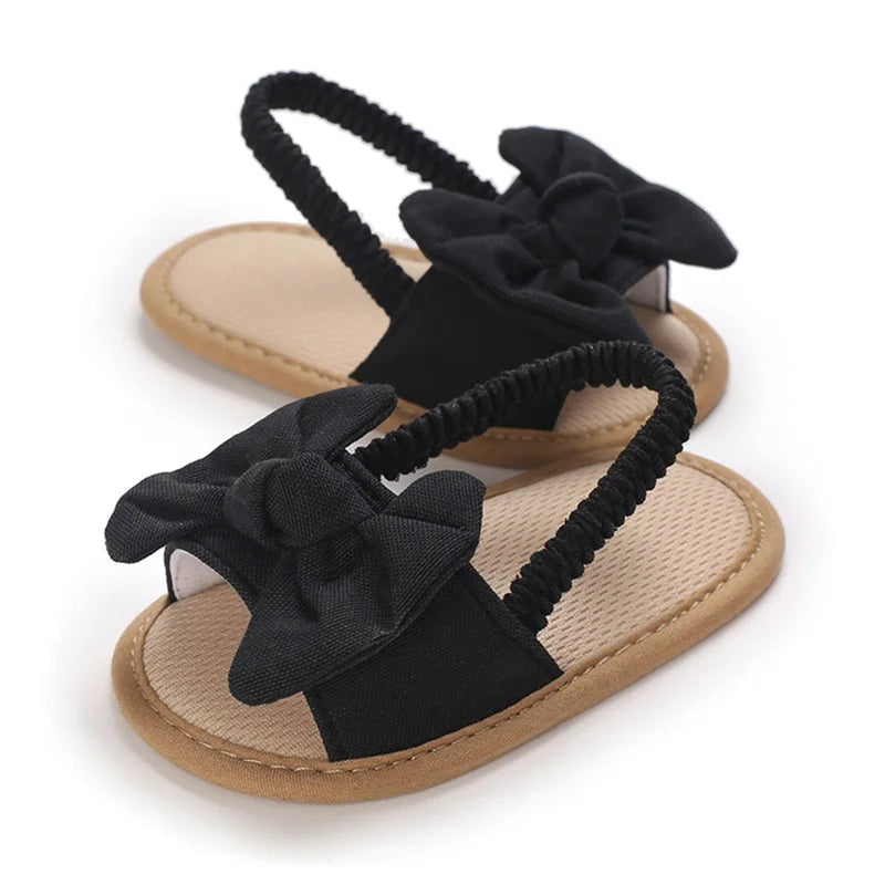 Cute Bowknot Baby Sandals for Girl Shoes Summer Princess Soft Sole Non-slip Open Toe Walking Infant Shoes for Beach Slippers