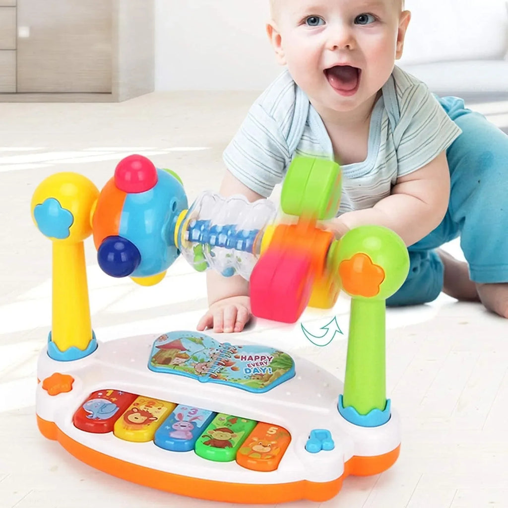 "JOUET" Piano musical rotatif pour enfants avec lumières et sons,  Baby Piano Toys Kids Rotating Music Piano Keyboard With Light Sound, Musical Toys For Toddlers, Early Educational Music Toy