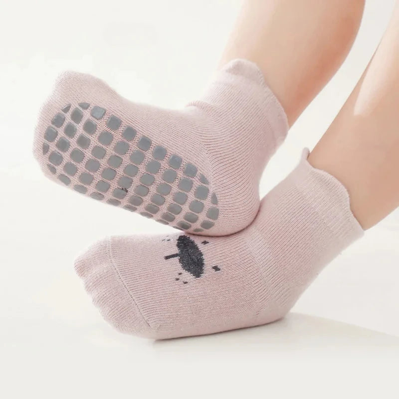 "CHAUSSURE" 3/5/1 paires/lot bébé chaussettes infantiles, nouveau-né anti-dérapant, coton unisex