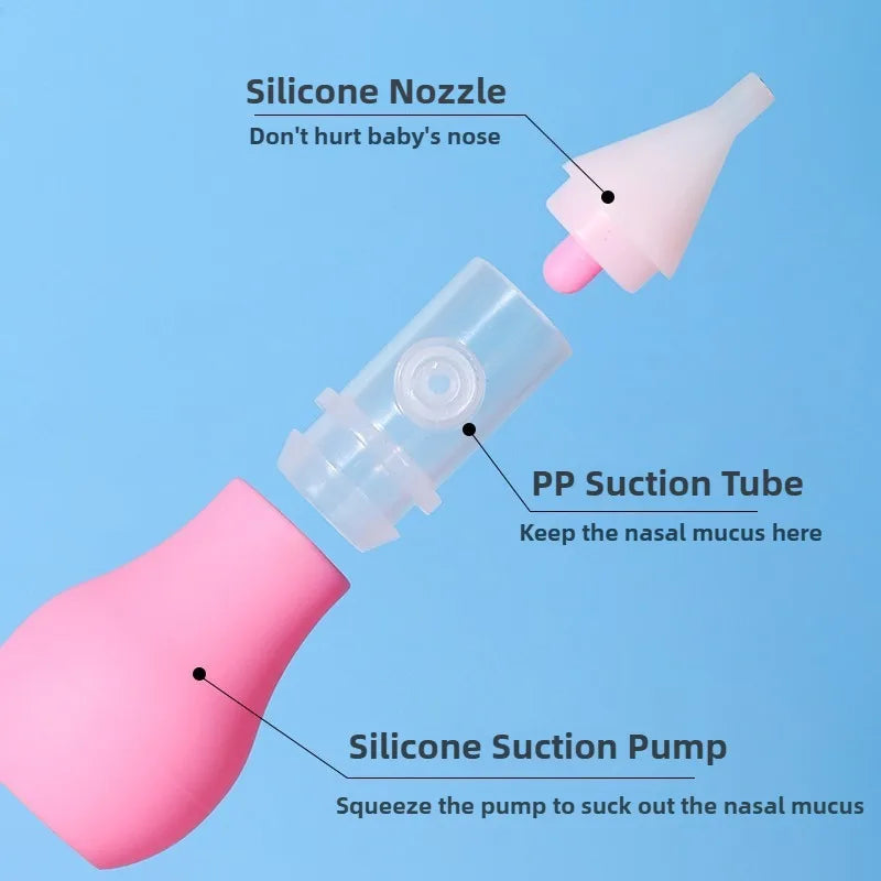"ACCESSOIRE" Aspirateur Nasal en Silicone pour bébé, pompe d'aspiration, nettoyeur de nez pour enfants, dispositif de nettoyage du nez apaisant, outils de nettoyage Nasal