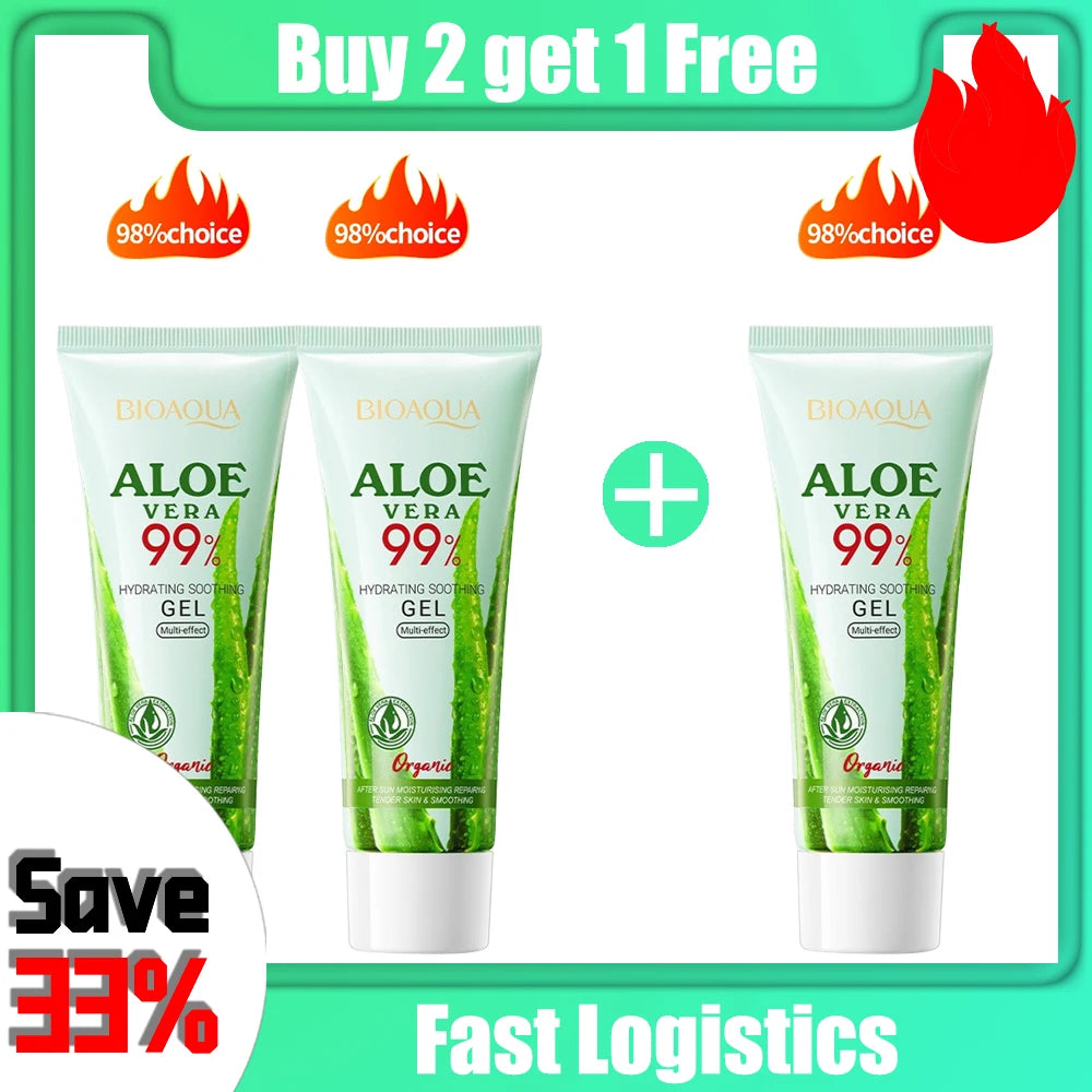 "SOIN" Gel apaisant à l'aloe vera pour le visage et  corps, hydratant, réparateur, soin contre les coups de soleil pour peaux sensibles