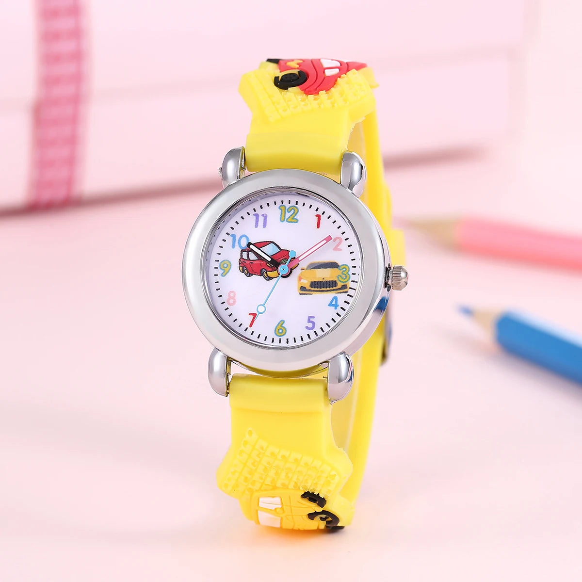"BIJOUX" Montre enfant à motif voiture, Montre numérique à quartz