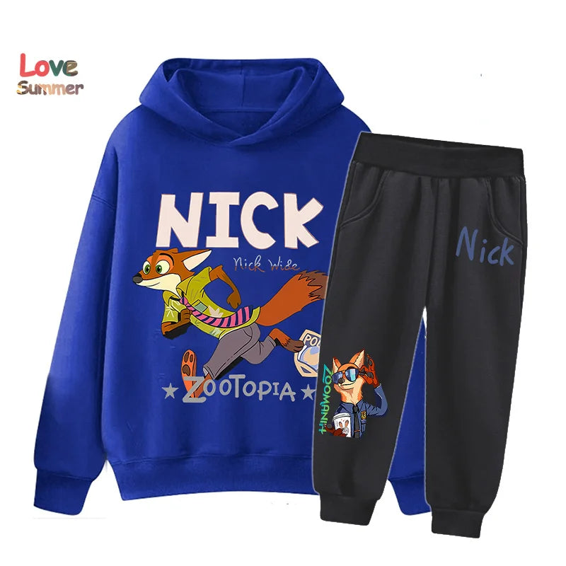 "VETEMENTS" Zootopia 2 sweat à capuche + pantalon, 2 pièces, vêtements enfants  imprimés