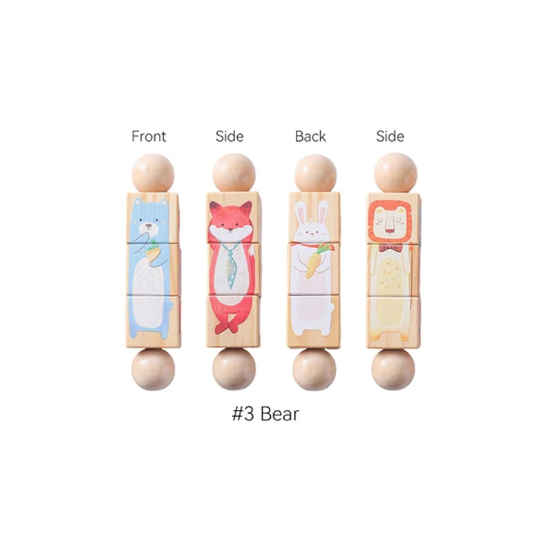 "JOUET" Jouet pour bébé hochet en bois anneaux de dentition en Silicone pour bébé 0 à 12 mois