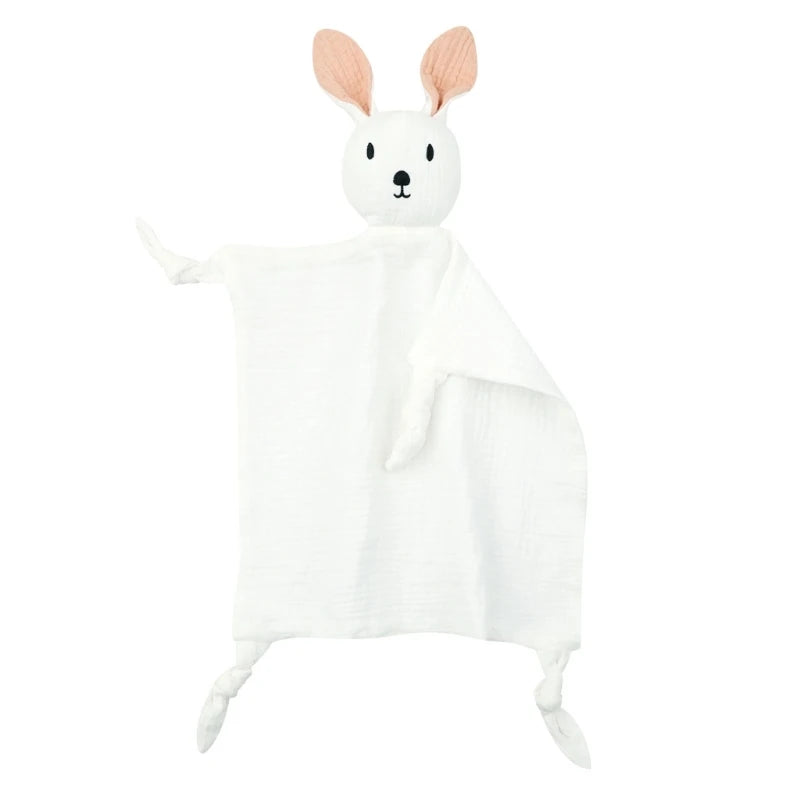 New Cotton Gauze Baby Towel Print Bunny Ear Rabbit Doll Baby Comforters Blanket Soothing Towel Newborn Face Towel Saliva Towel