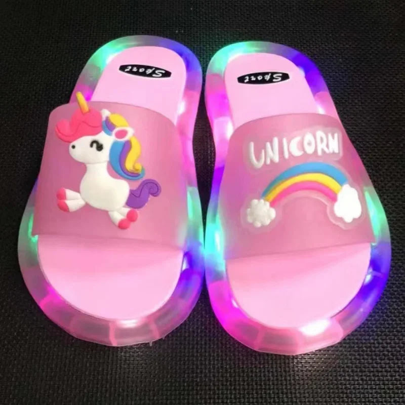 "CHAUSSURE" sandale pour enfants garçons et filles, chaussures imprimées d'animaux, style mignon éclairé