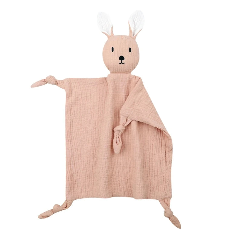 New Cotton Gauze Baby Towel Print Bunny Ear Rabbit Doll Baby Comforters Blanket Soothing Towel Newborn Face Towel Saliva Towel