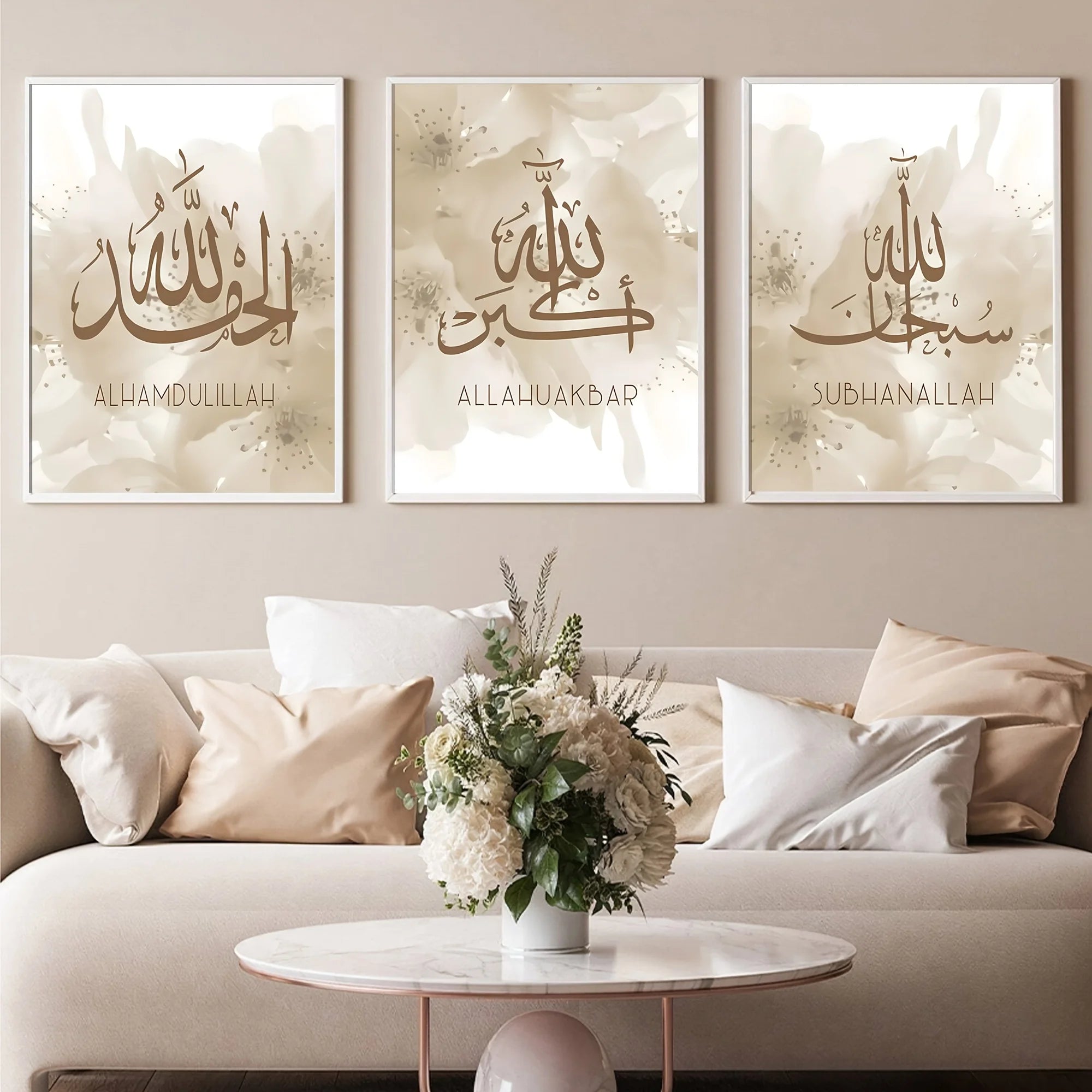 "SPECIAL RAMADAN" Set of 3 Modern Arabic Calligraphy Posters for Ramadan; 3-Piece Modern Ramadan Festival Arabic Calligraphy Poster Set Frameless Islamic Canvas Art Home Living Room Decor Gift