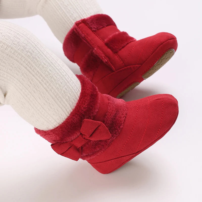 Baby Shoes With Soft Soles For Warmth 0-12 Months Old Baby Cotton Winter Socks and Shoes With Fleece Before Learning To Walk