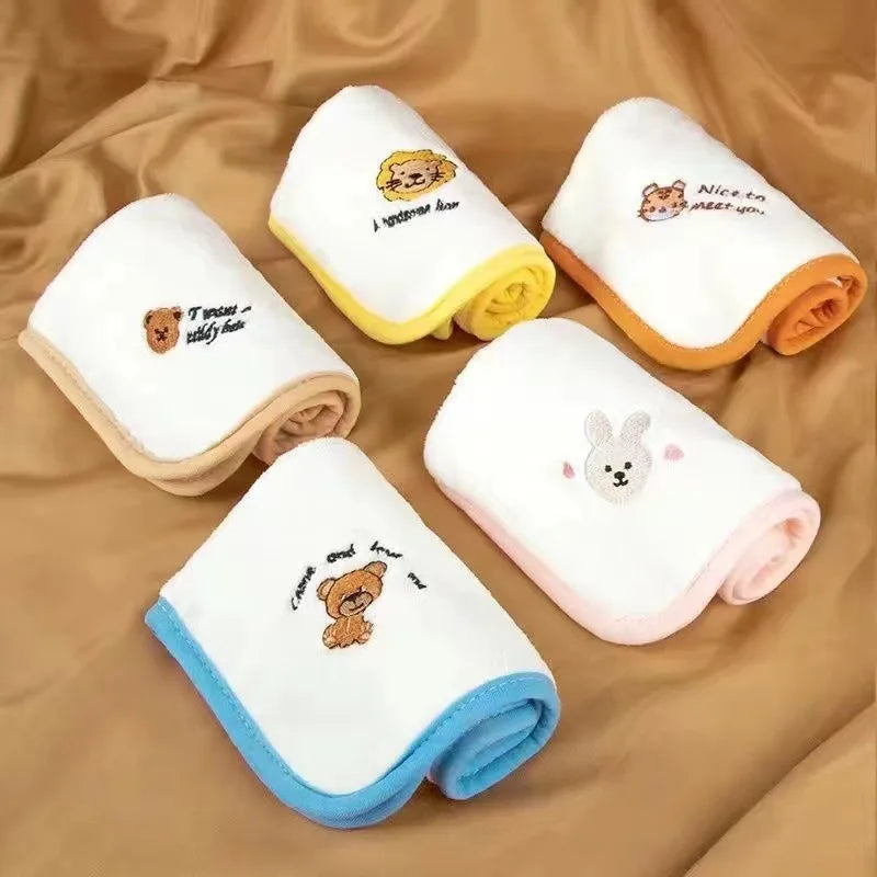 "ACCESSORY" Baby towel set, 5 pieces, soft, skin-friendly drool towel, newborn essentials, absorbent coral fleece, square, face towel, 25x25cm