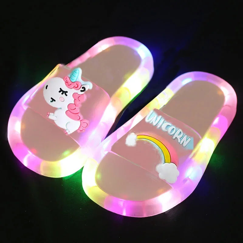 "CHAUSSURE" sandale pour enfants garçons et filles, chaussures imprimées d'animaux, style mignon éclairé