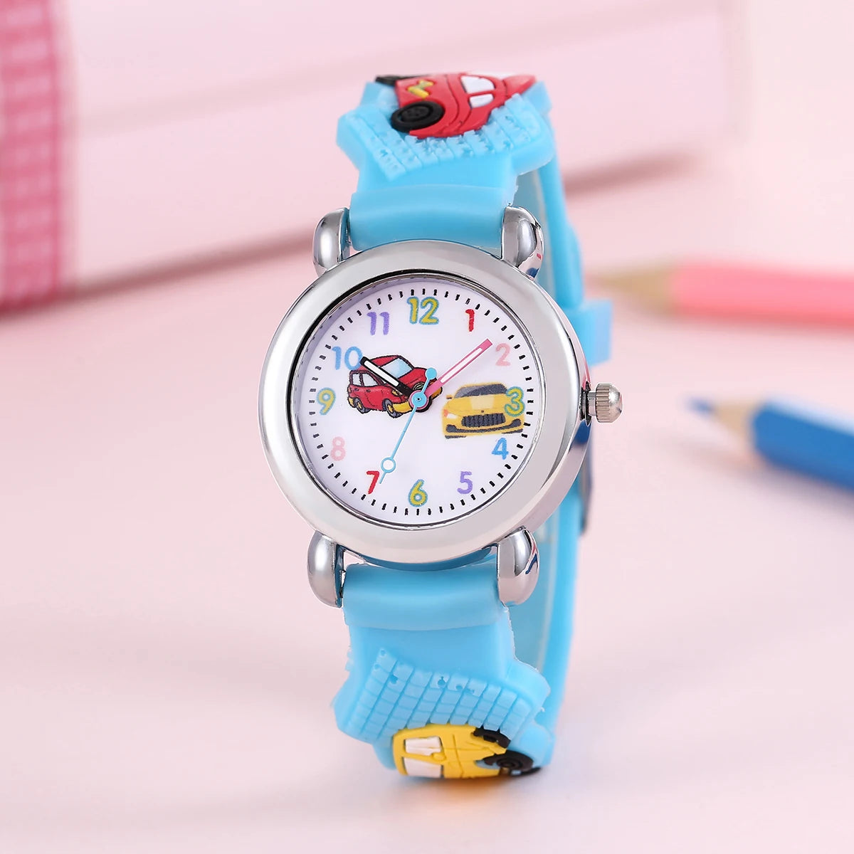 "BIJOUX" Montre enfant à motif voiture, Montre numérique à quartz