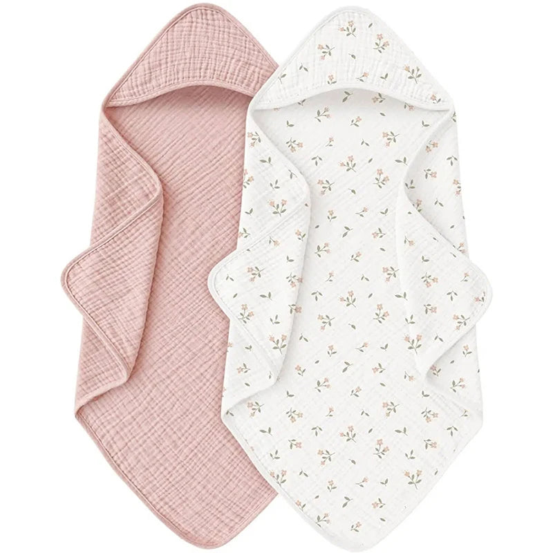 "ACCESSOIRE" Serviettes à capuche pour nouveau-né, 1 pièce, en mousseline de coton biologique, serviette de bain pour bébé, serviettes douces et absorbantes pour garçons et filles