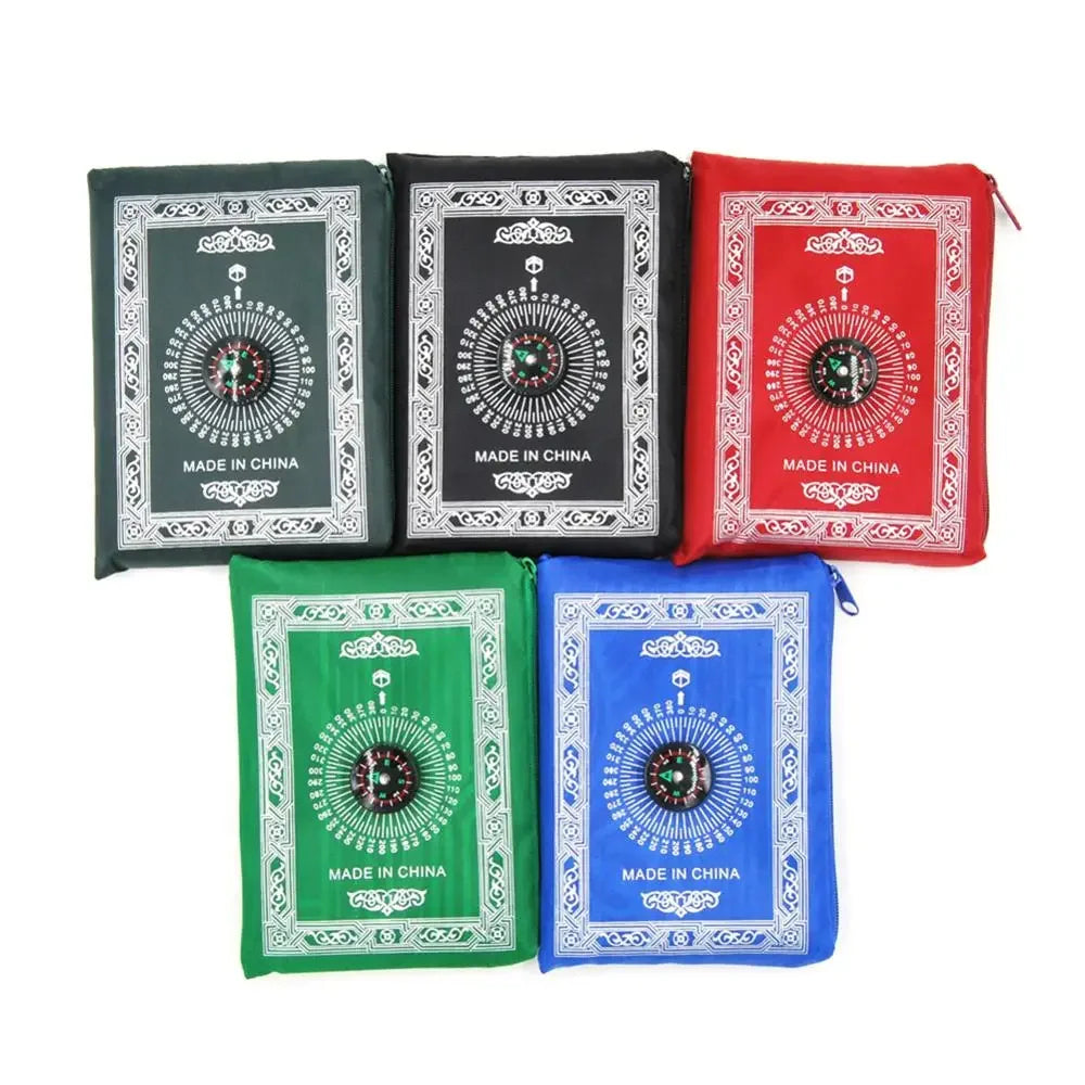 "SPECIAL RAMADAN" Lea de prière portable utile avec boussole, agenouillement des polymères XR pour l'islam musulman, tapis imperméable avec sac, 100x60cm