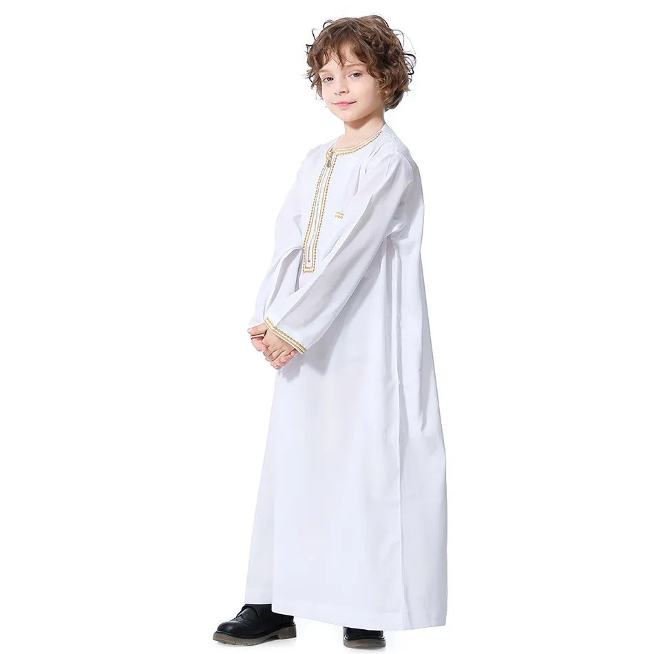 "SPECIAL RAMADAN" 2026 for children and teenagers, summer Muslim dress, Arab clothing for boys, traditional outfit. New Children's Thawb Teens Summer Muslim Robe Kids Arab Folk Clothes Boys Solid Color Thobe 5-14