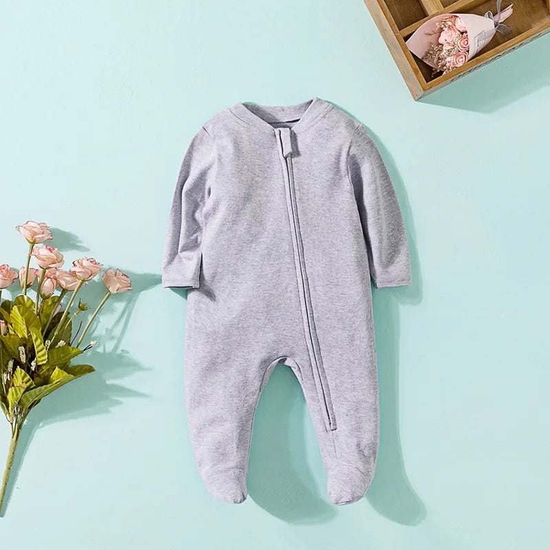 "COMBINAISON" Barboteuse en coton pour bébés, garçons et filles, combinaison avec fermeture éclaire