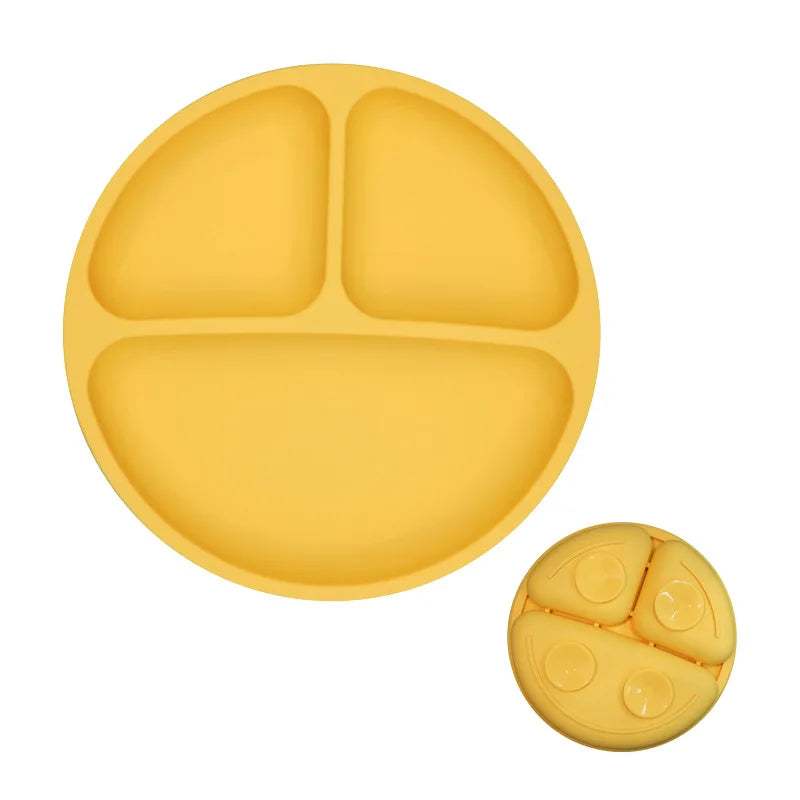 Silicone Tableware Children's Dinner Plate Divided Dinner Plate Auxiliary Training Tableware Set Snack Bowl