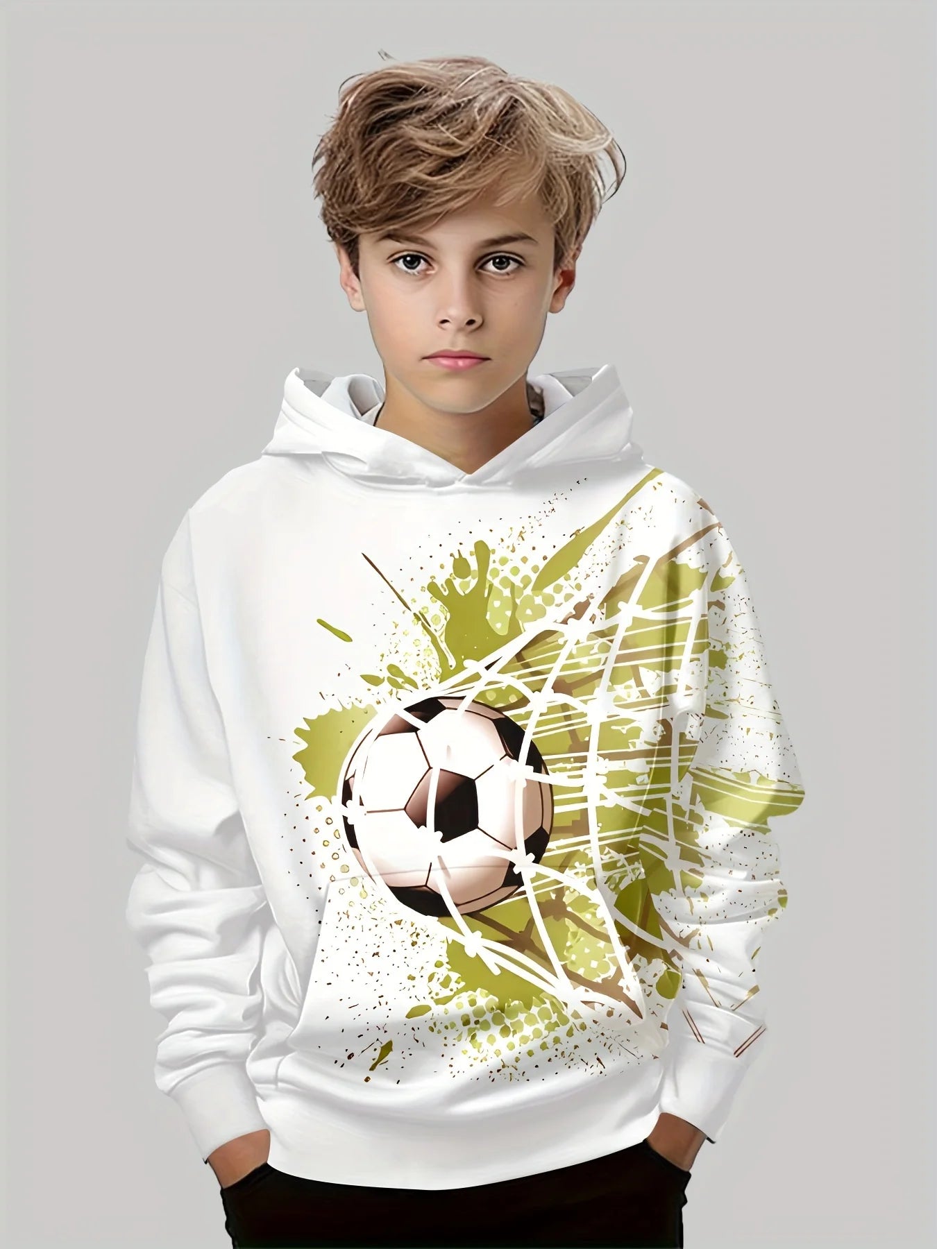 Kids Clothes Boys Hoodies Long Sleeve 3D Footbaii Print Children Spring Fall Clothes Casual Outdoor Active Boys Clothing Tops