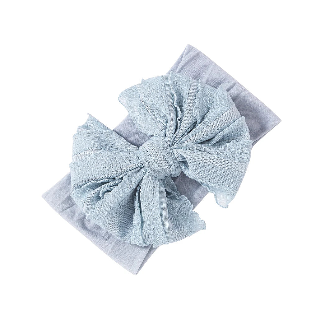 Bow Baby Headbands For Newborn Soft Elastic Nylon Hair Bands Ruffle Bow Infant Headband For Kid Girl Headwear Hair Accessories