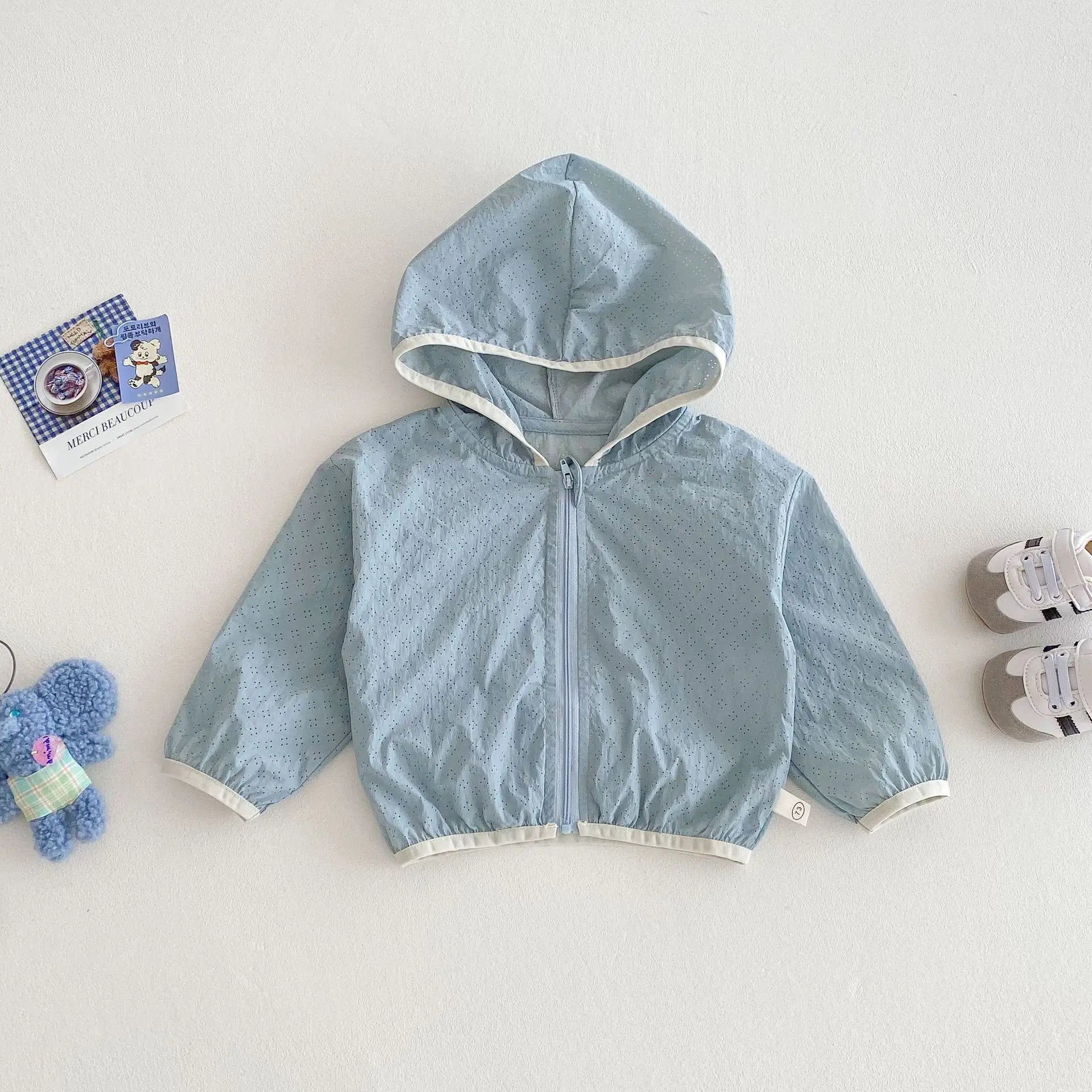 2025 Summer Kids Solid Color Cardigan 0-5 Years Boys Fashion Lightweight Korean Style Jacket Summer Outfit