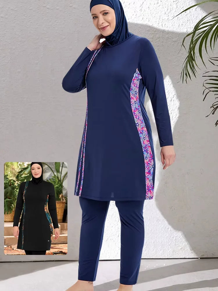 "SPECIAL RAMADAN" 3 pièces mince Style sportif burkini Femmes maillot de bain musulman Femmes modeste maillot de bain maillot de bain Hijab haut pantalon