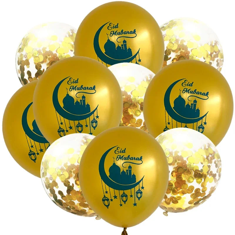 "SPECIAL RAMADAN" 10 pièces Eid Mubarak ballon en Latex Ramadan Kareem décoration Air Globos Ramadan Mubarak musulman islamique Festival fête fournitures 2024