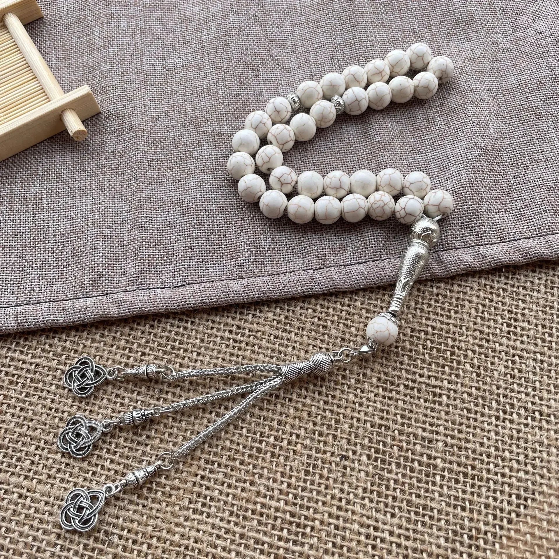 "SPECIAL RAMADAN" Chapelet musulman turc avec pompon en verre, 10mm, 33 pièces, perles de prière islamique, Bracelet pour femmes, bijoux Tasbih Tasbeeh Allah Mohammed