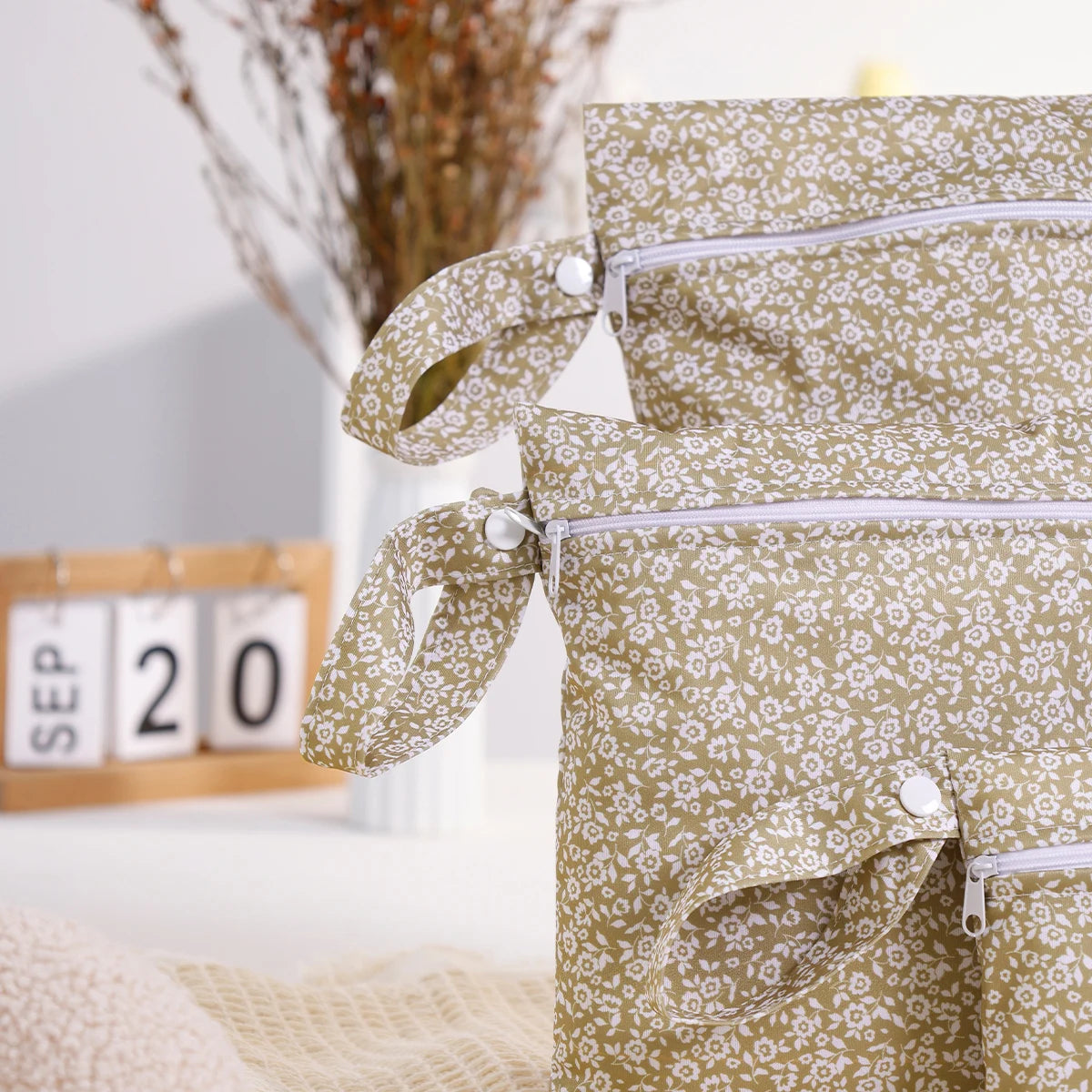 "ACCESSOIRE" 3PCS Tissu Recyclé Sac Étanche Humide Sec Sac de Couche Portable Sac de Rangement Sanitaire; 3PCS Recycled Fabric Waterproof Wet Dry Bag Portable Diaper Bag Sanitary Storage Bag