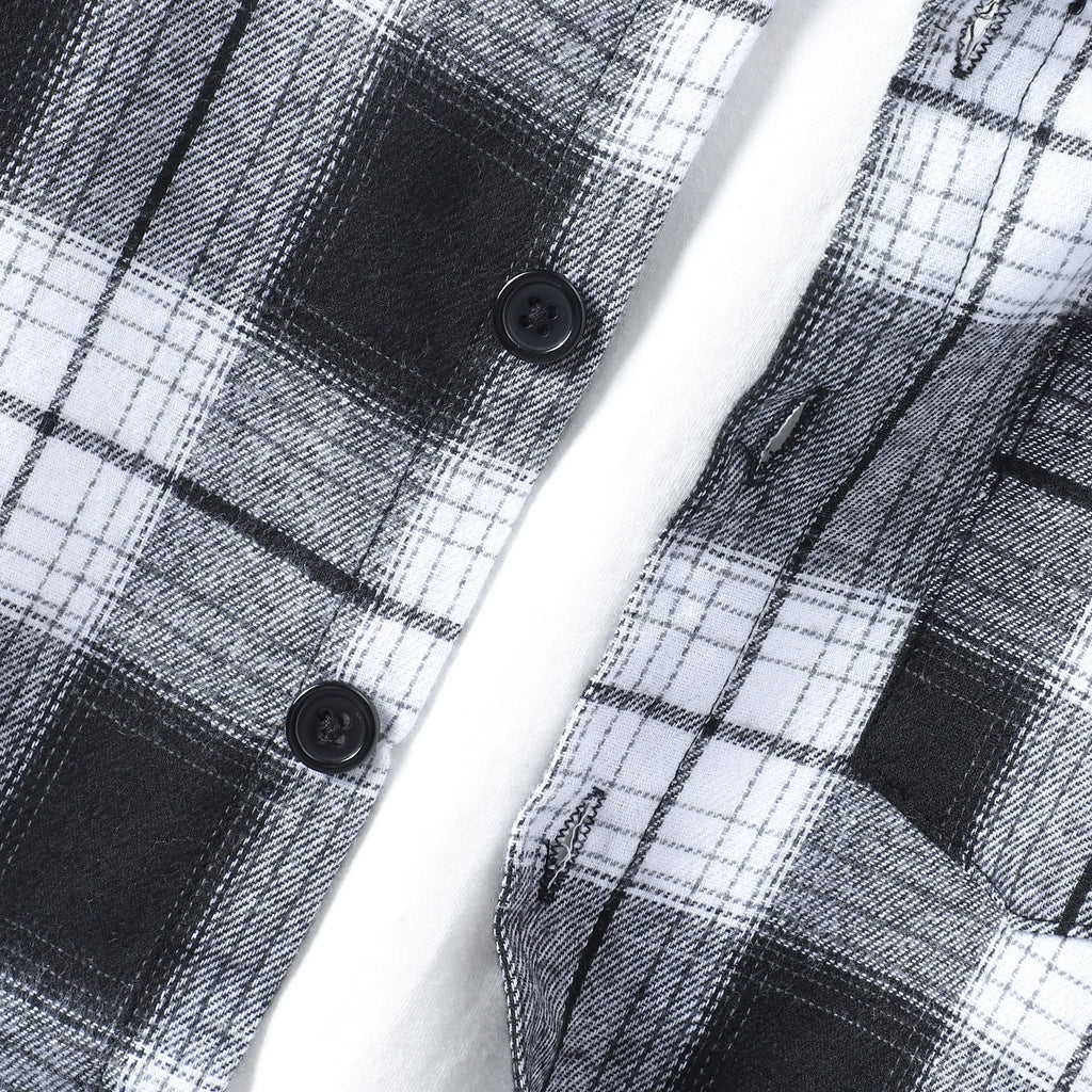 Men's and children's long sleeved checkered hooded suit