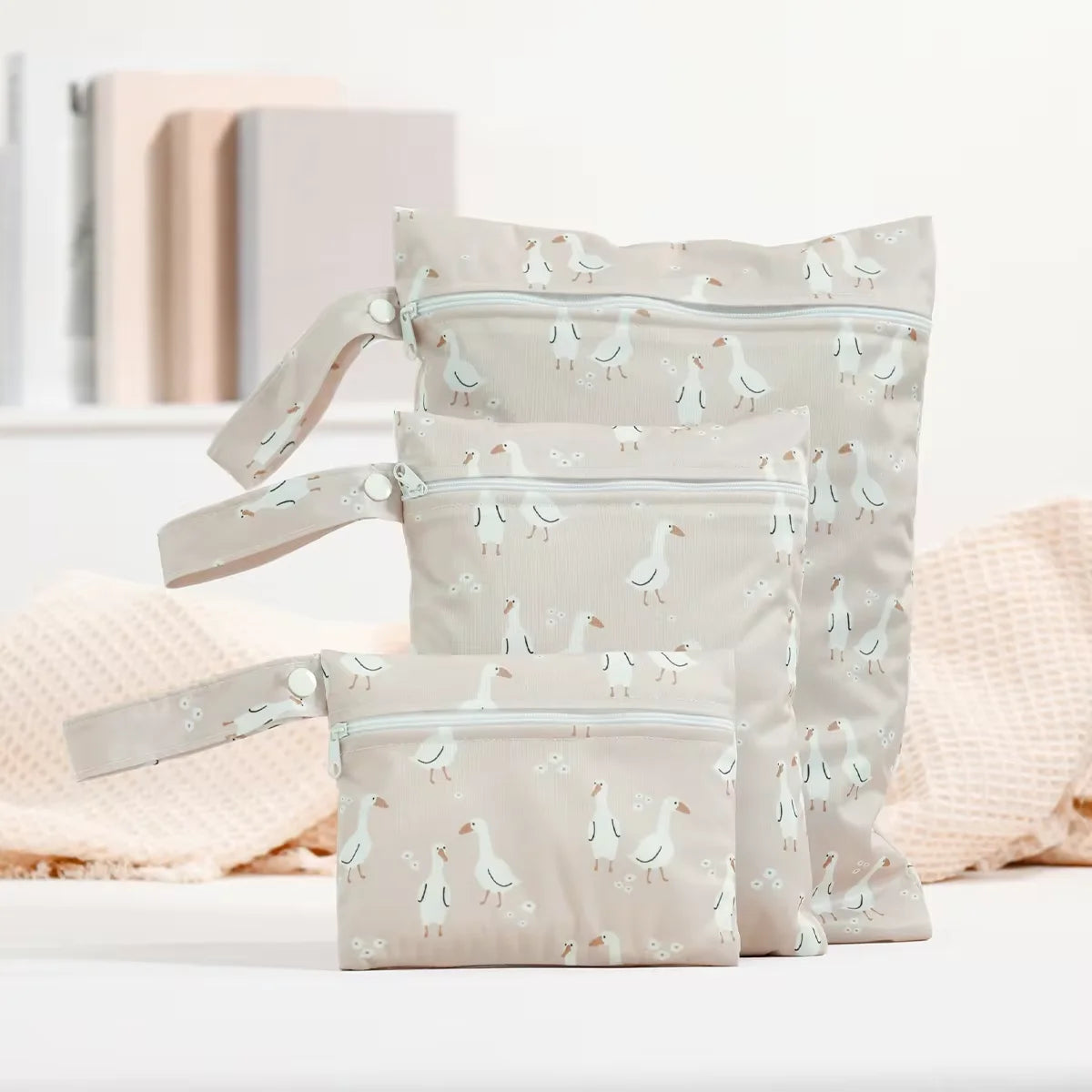 "ACCESSOIRE" 3PCS Tissu Recyclé Sac Étanche Humide Sec Sac de Couche Portable Sac de Rangement Sanitaire; 3PCS Recycled Fabric Waterproof Wet Dry Bag Portable Diaper Bag Sanitary Storage Bag