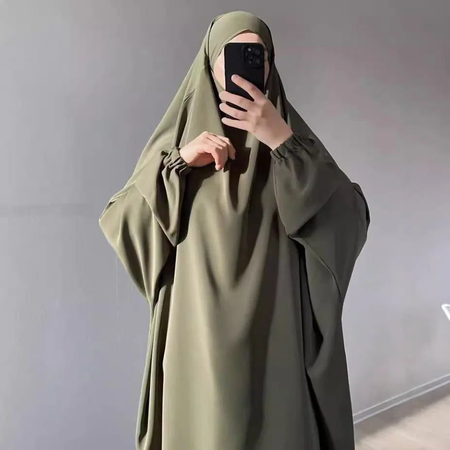 "SPECIAL RAMADAN" Two-piece Ramadan set: long khimar with skirt, abaya, prayer dress for women; Ramadan 2 Piece Long Khimar with Skirt Set Abaya Muslim Women Prayer Garment Dubai Prayer Dress Eid Niqab Ji