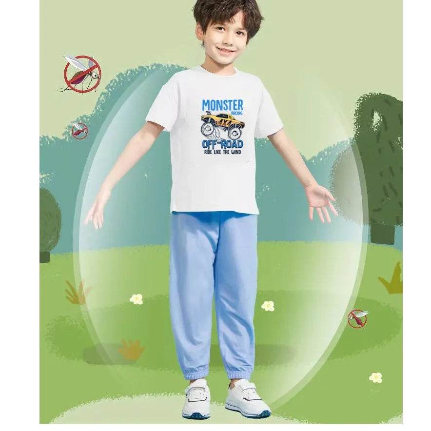 "VETEMENTS" Ensemble 2 pièces pour enfants style gamer "manette de jeu" : t-shirt à manches courtes et pantalon