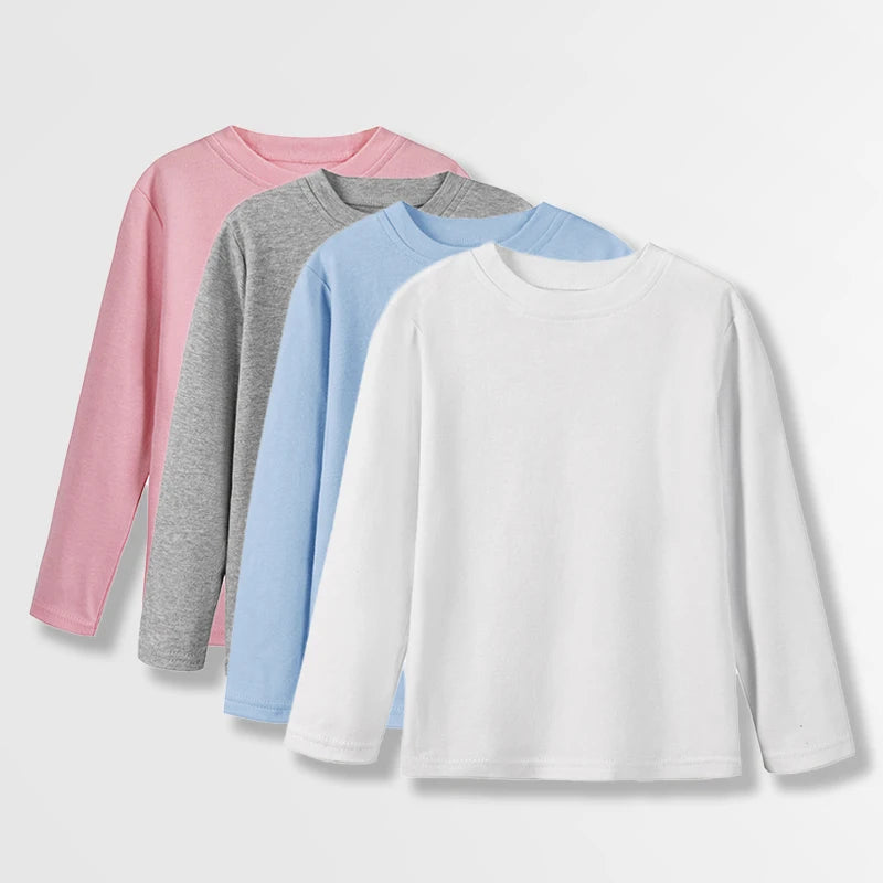 "VETEMENTS" T-Shirt à manches longues, 100% coton, couleur unie garçons/filles 1 à 14 ans