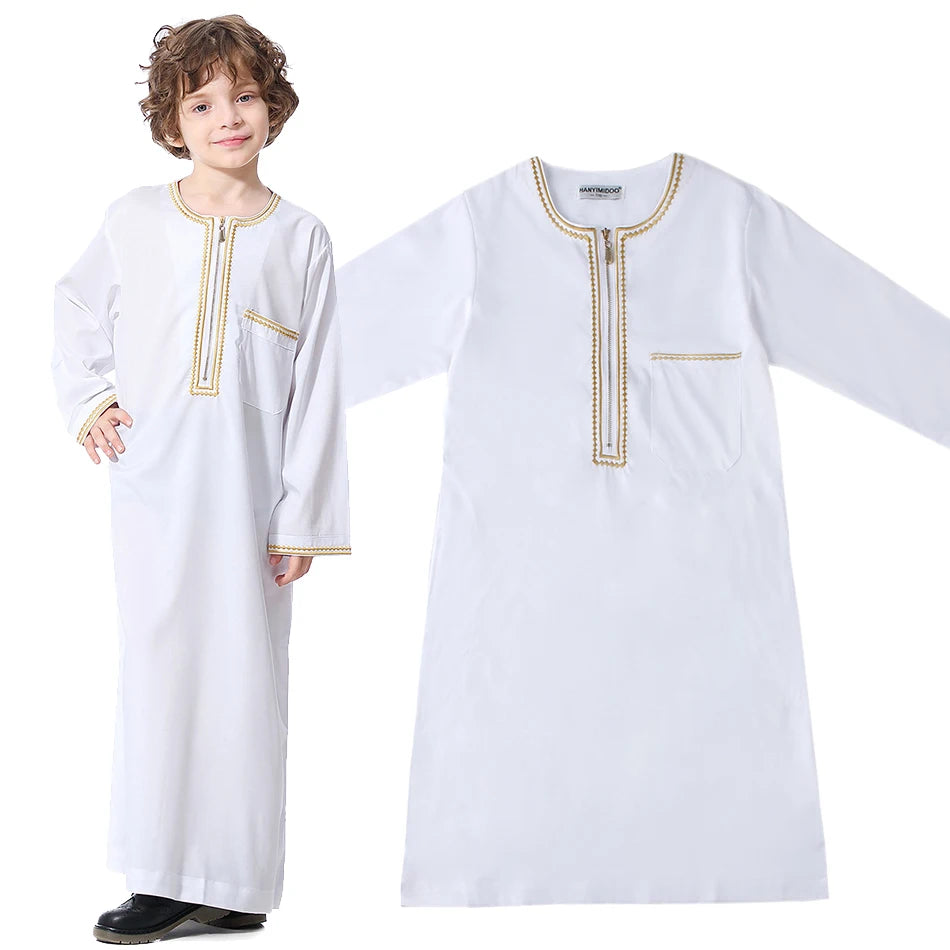 "SPECIAL RAMADAN" 2026 for children and teenagers, summer Muslim dress, Arab clothing for boys, traditional outfit. New Children's Thawb Teens Summer Muslim Robe Kids Arab Folk Clothes Boys Solid Color Thobe 5-14
