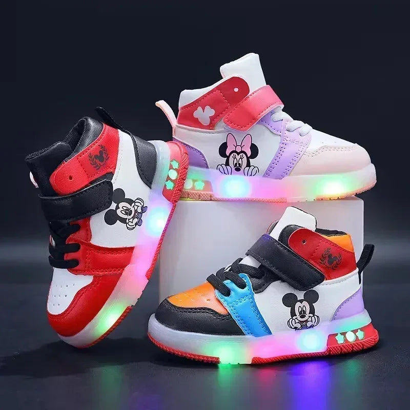"CHAUSSURE" Chaussures lumineuses LED pour enfants 2026, motif Minnie et Mickey, pour garçons et filles