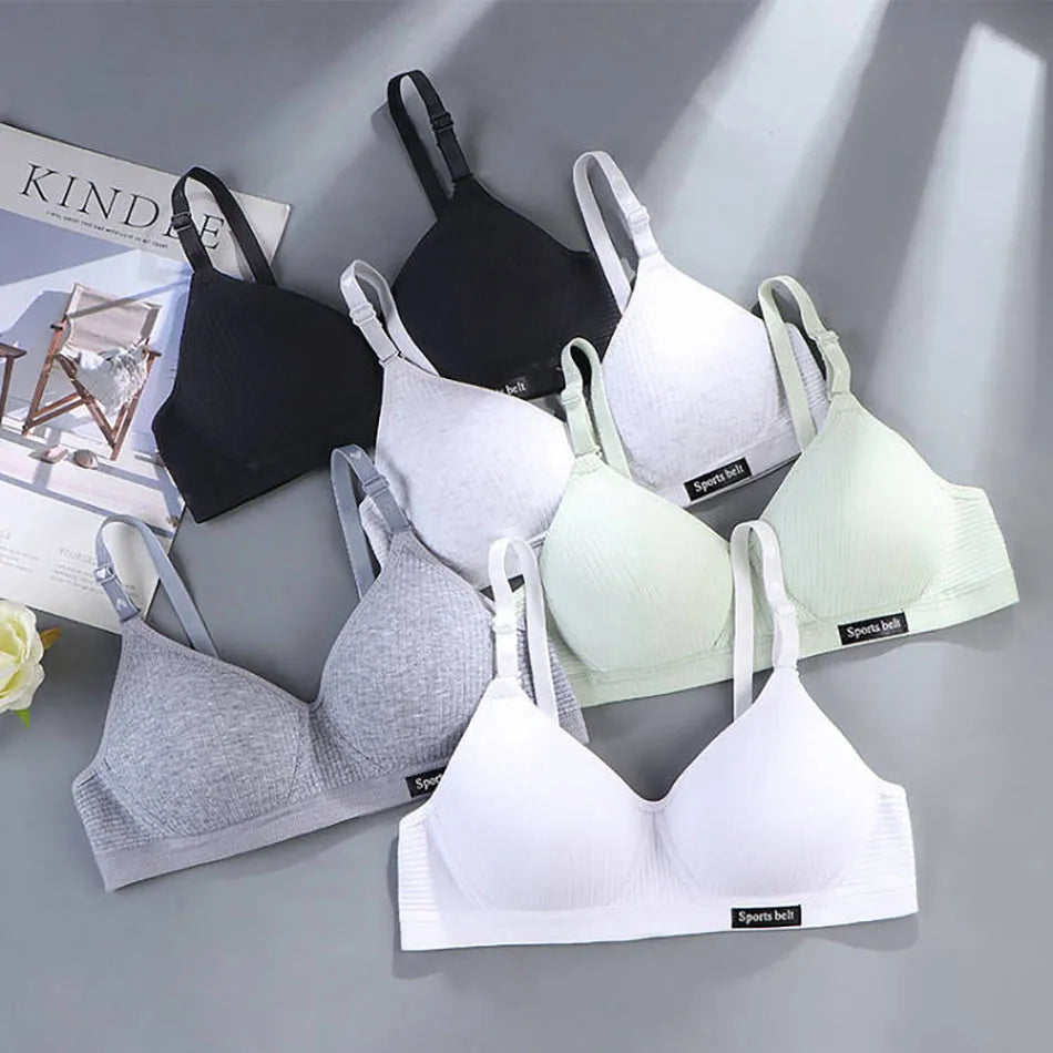 Training Bra for Developing Girls without Steel Rings Comfortable and Traceless Small Bra Pure Cotton Thin Sport Underwears
