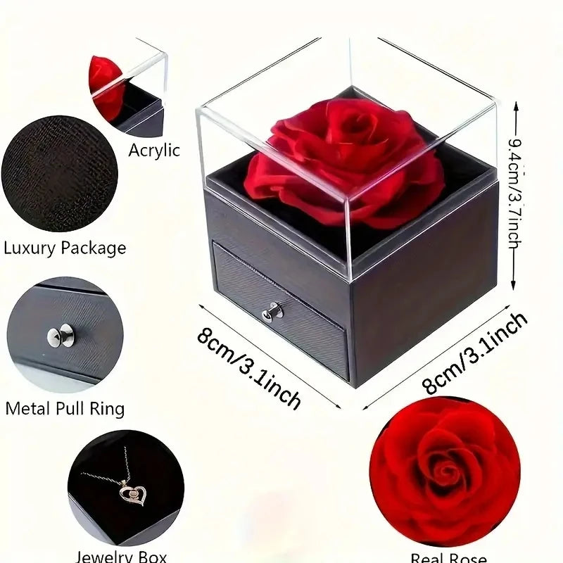 "BIJOUX" Nouveau collier « Cœur Océan » avec écrin à bijoux rose éternelle