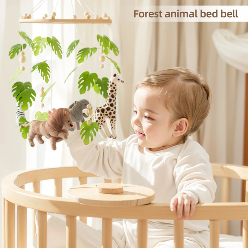 "JOUET" Hochet Mobile pour berceau de bébé  0 à 36 mois, jouet en feutre suspendu avec support en bois