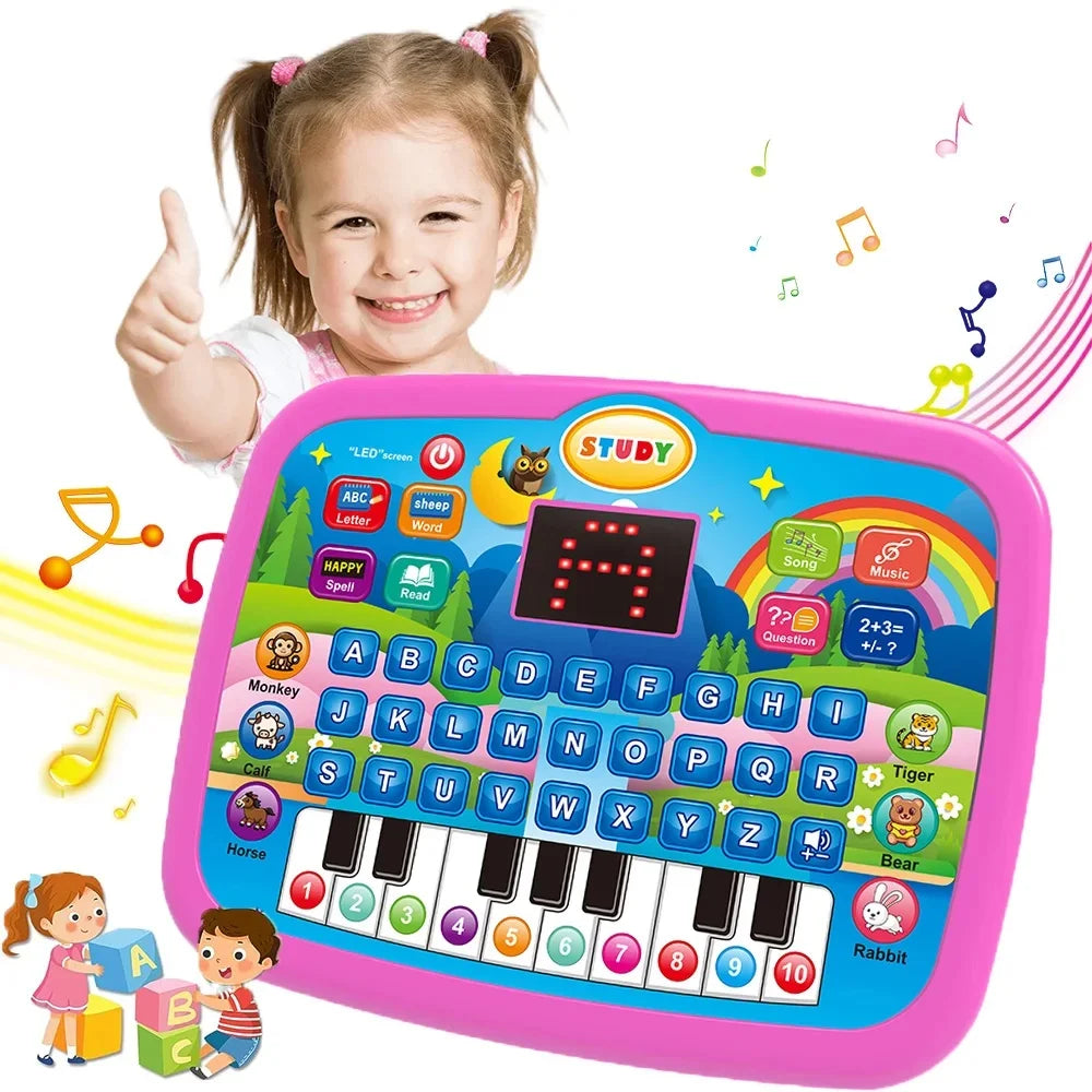 "JOUET" Tablette LED éducative pour enfants (dès 3 ans) : apprentissage de la lecture, des mathématiques et de la musique, sert également de clavier électronique