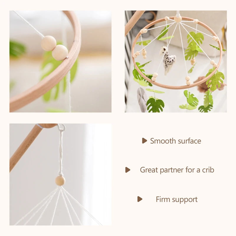 "JOUET" Hochet Mobile pour berceau de bébé  0 à 36 mois, jouet en feutre suspendu avec support en bois