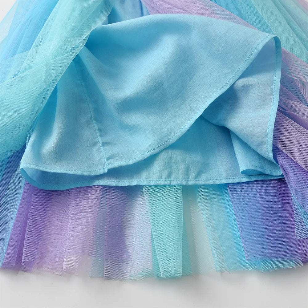"VETEMENTS" Robe VIKITA pour enfants, violette, style sirène, coupe évasée, en tulle et résille